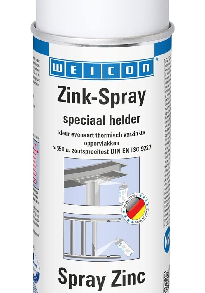 Weicon Zinc Spray Bright Grade 400 ML - Rust Protection, Heat-Resistant Primer for Metal - Image 1